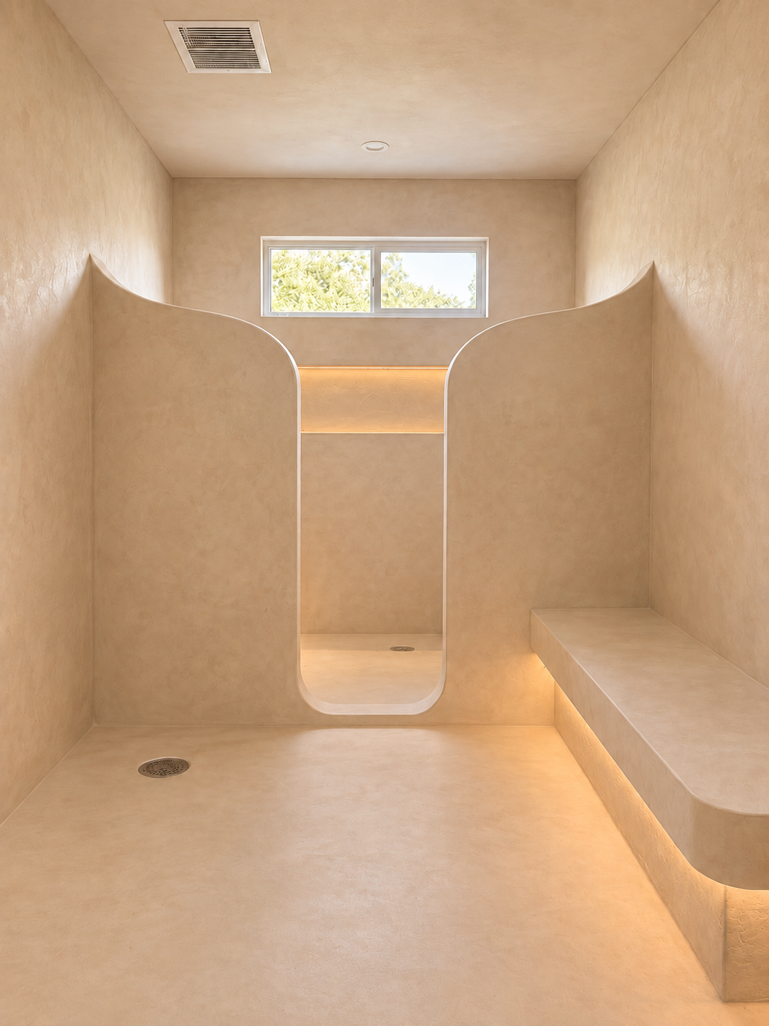 Bathroom Remodel - Micro Cement & Hidden Lighting